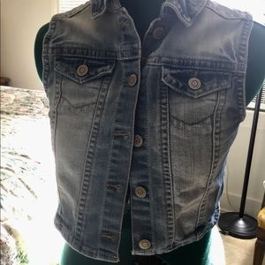 Denim sleeveless vest